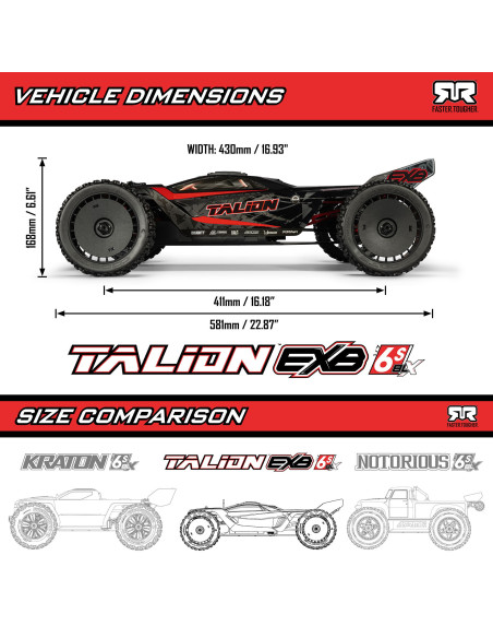 1-7 TALION 6S EXB 4X4 RTR Brushless Speed Truck  Black