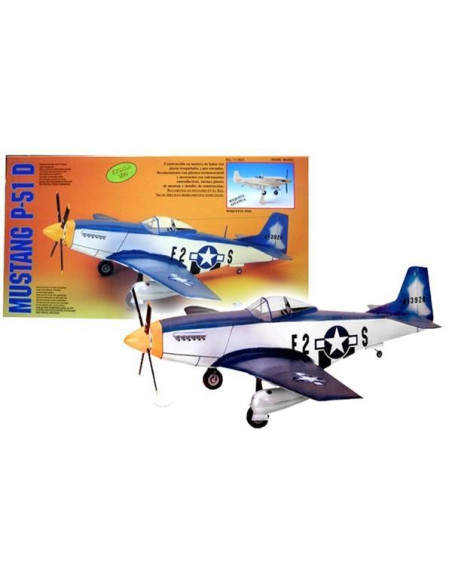 KIT MONTAJE MUSTANG P-51 D EN MADERA DE BALSA