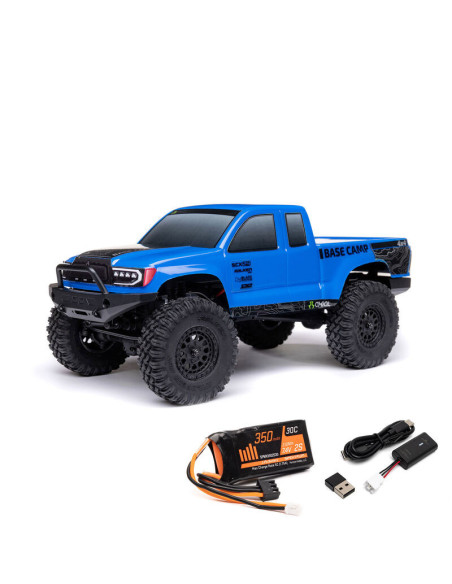 1/24 SCX24 Base Camp 4WD Rock Crawler Brushed RTR with Battery & Charger  Blue