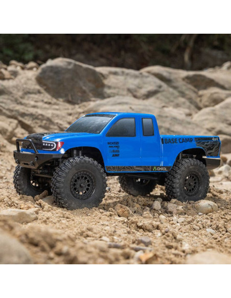 1/24 SCX24 Base Camp 4WD Rock Crawler Brushed RTR with Battery & Charger  Blue
