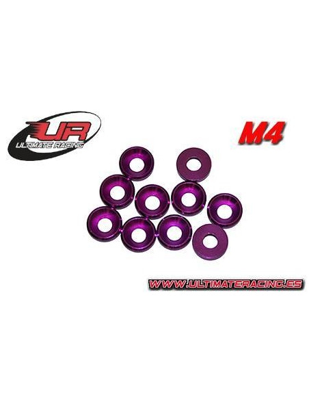 Arandela Aluminio Cónica M4 PURPURA (10 Unidades)