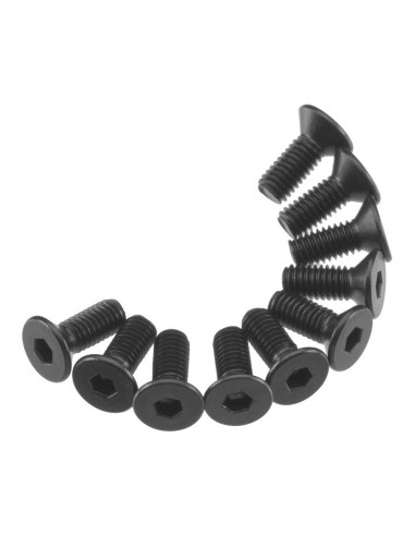 Hex Flat Head M3X8mm Black (10)