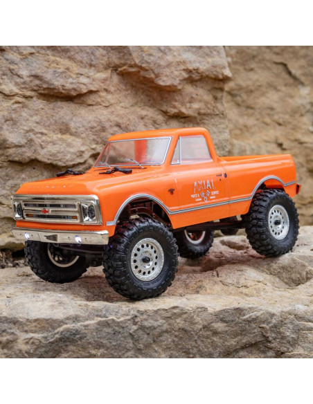 1-24 SCX24 1967 Chevrolet C10 4X4 RTR Brushed Rock Crawler (Battery & Charger Included)  Orange