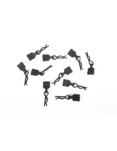 3mm Body Clip with Tab  Black (10)
