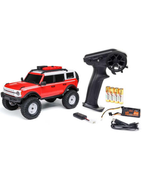 1-24 SCX24 Ford Bronco Heritage Edition 4X4 RTR Brushed Rock Crawler (Battery & Charger Included)  Red