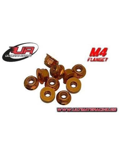 Tuerca Autoblocante Aluminio M4 Flanget Dorado (10u.)