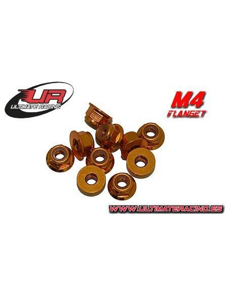 Tuerca Autoblocante Aluminio M4 Flanget Dorado (10u.)