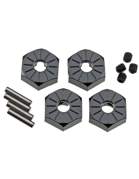 Aluminum Hub Narrow 12mm Black (4)