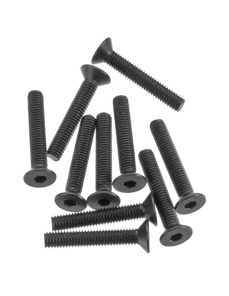 Hex Socket Flat Head M3x18mm  Black (10)