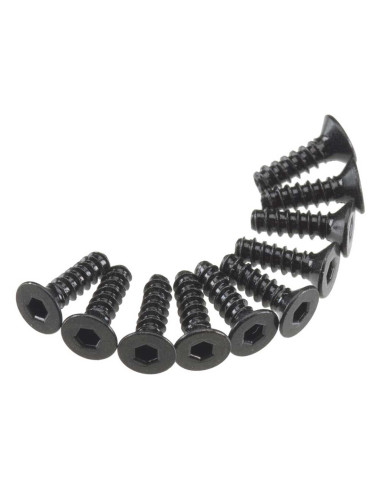 Hex Socket Tap Flat Head M3x10mm Black (10)