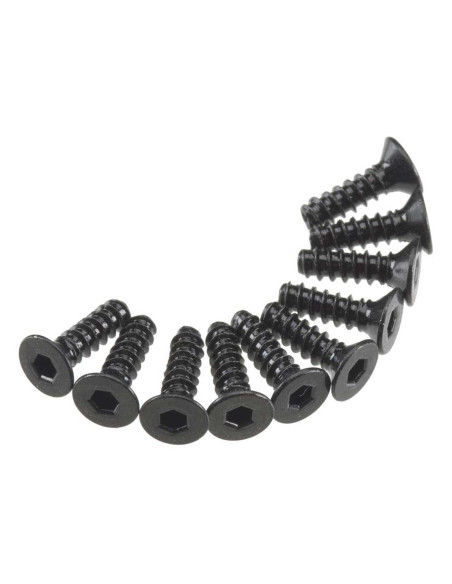 Hex Socket Tap Flat Head M3x10mm Black (10)
