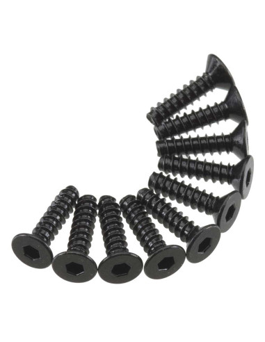 Hex Socket Tap Flat Head M3x12mm Black (10)