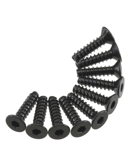 Hex Socket Tap Flat Head M3x12mm Black (10)