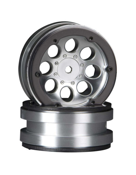 Ax8088 8-hole 1.9 beadlock wheel satin chrome