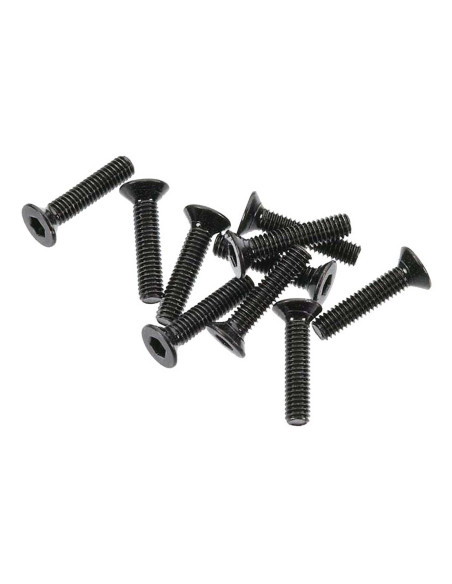 Flat Head Screw M2.6x12mm  Black (10)