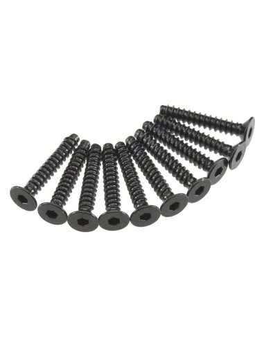 Hex Socket Tap Flat Head M3x18mm Black (10)