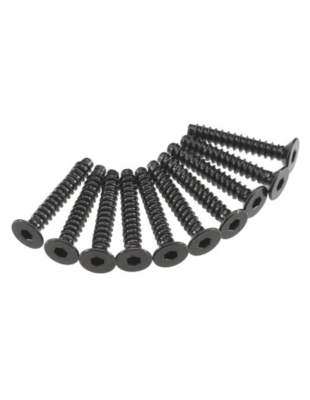Hex Socket Tap Flat Head M3x18mm Black (10)