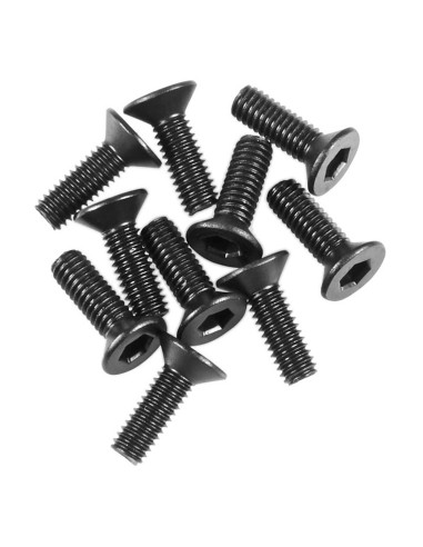 M2.6x8mm Hex Socket Flat Head Black (10)