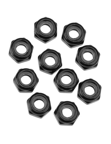 Nylon Locking Hex Nut M3 Black (10)