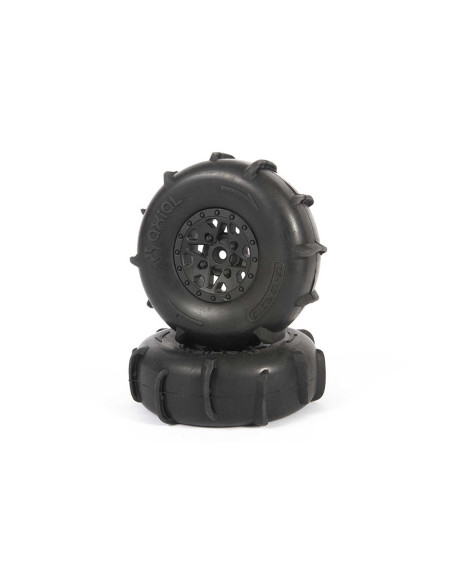 ST28 Front Razor  Rear Paddle Tire and Wheel Set: Yeti Jr