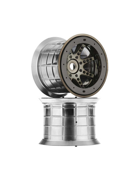 1-8 Oversize 8-Spoke 3.8 Beadlock Wheels  17mm Hex  Black Chrome (2)