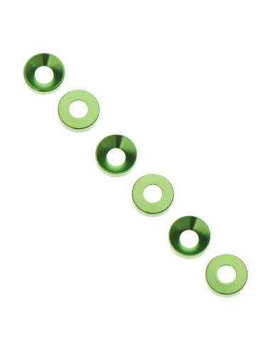 Cone Washer 3x6.9x2mm  Green (6)