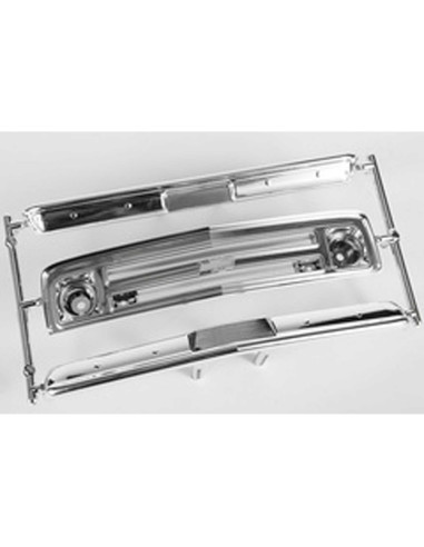 Grille Bumpers Chrome  Black: 1967 Chevrolet C10