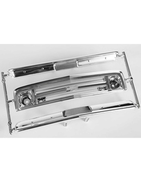 Grille Bumpers Chrome  Black: 1967 Chevrolet C10
