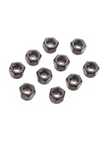 Nylon Locking Hex Nut 4mm Black (10)