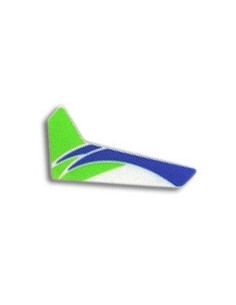 Green vertical fin with decal