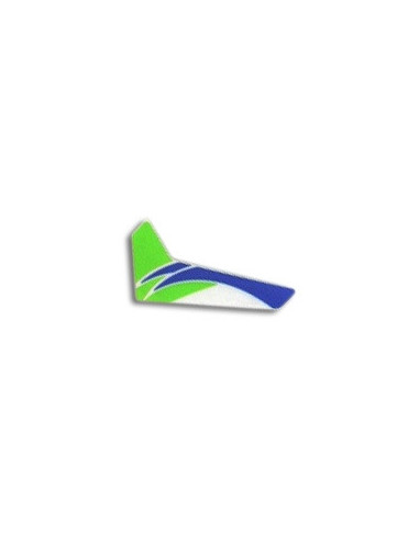 Green vertical fin with decal