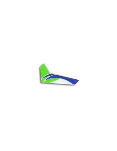 Green vertical fin with decal