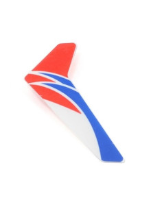 Red vertical fin with decal