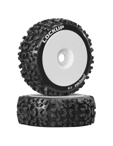 Lockup 1/8 C2 Mounted Buggy Tires  White (2)