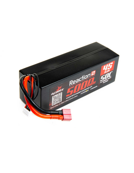 14.8V 5000mAh 4S 50C Reaction 2.0 Hardcase LiPo Battery: Deans