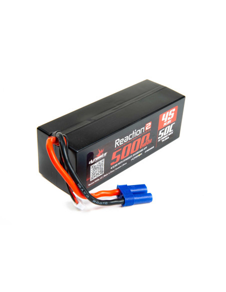 14.8V 5000mAh 4S 50C Reaction 2.0 Hardcase LiPo Battery: EC5