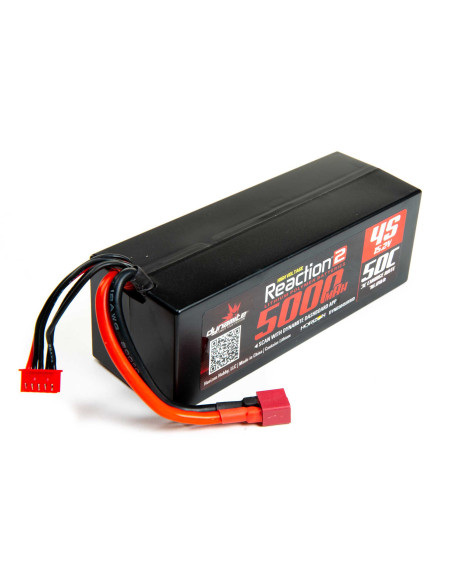 15.2V 5000mAh 4S 50C Reaction 2.0 Hardcase LiHV Battery: Deans