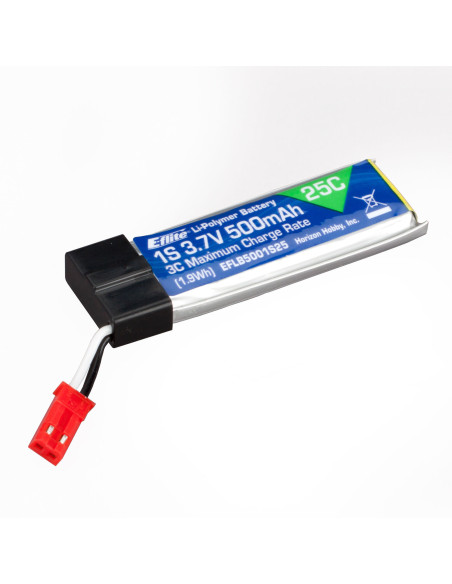 1S 3.7V 500mAh 25C Li-Po Battery: JST-RCY