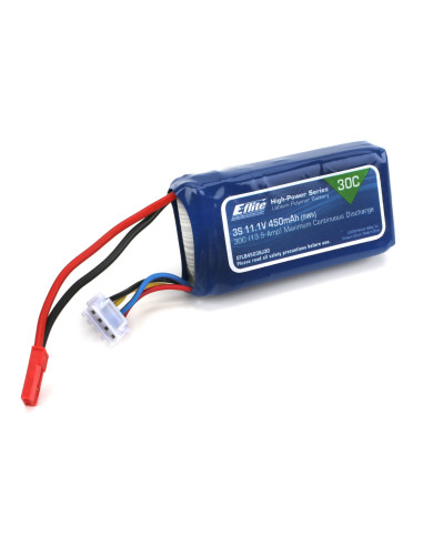 11.1V 450mAh 3S 30C LiPo Battery: JST