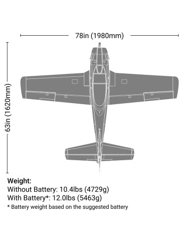 Carbon-Z T-28 Trojan 2.0m BNF Basic with AS3X...
