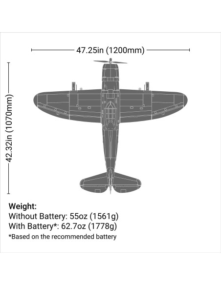 P-47 Razorback 1.2m BNF Basic with AS3X & SAFE Select