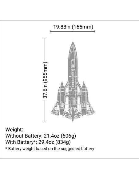 SR-71 Blackbird Twin 40mm EDF BNF Basic with AS3X and SAFE Select