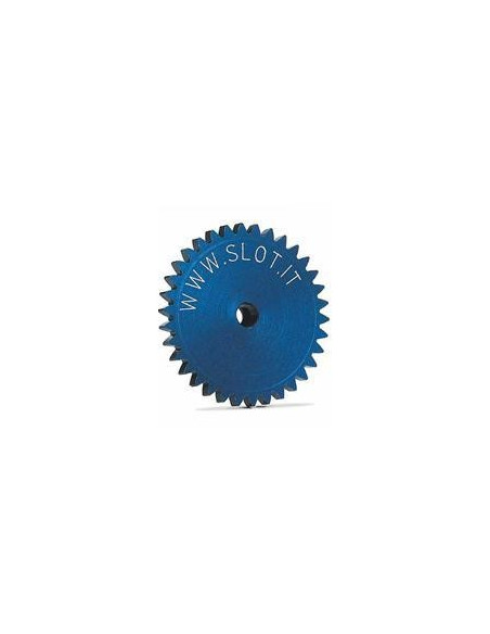 GS01 Corona 34d. motor transversal 19mm. Aluminio para eje 2.38mm Fijada mediante tornillo allen M2