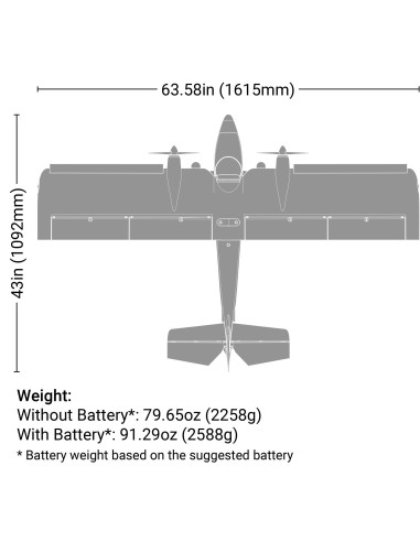 Twin Timber 1.6m BNF Basic with AS3X and SAFE...