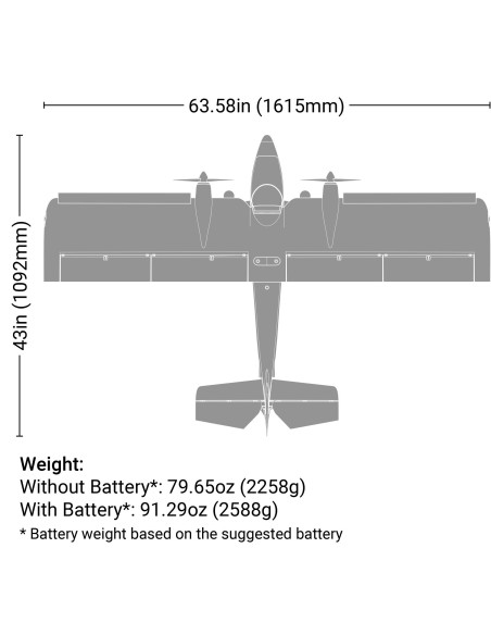 Twin Timber 1.6m BNF Basic with AS3X and SAFE Select