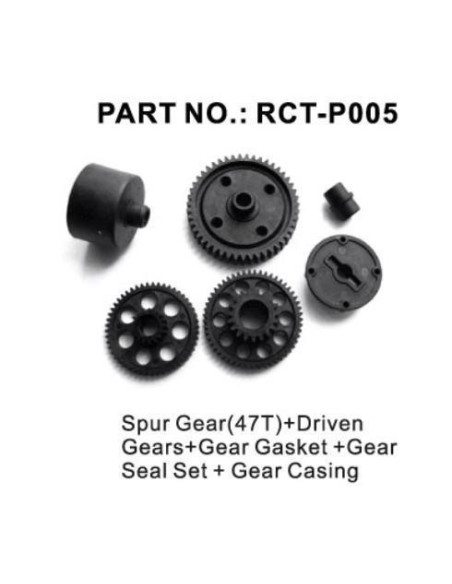 RCT-P005 Spur Gear(47T)+Driven Gears+Gear Gasket +Gear Seal Set+Gear Casing