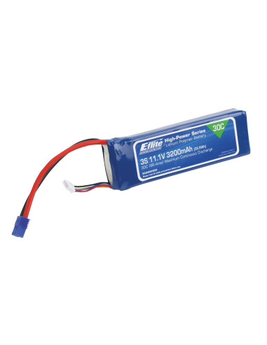 11.1V 3200mAh 3S 30C LiPo Battery: EC3