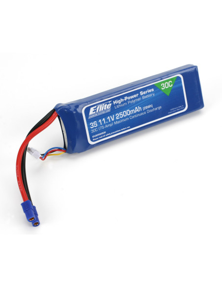 11.1V 2500mAh 3S 30C LiPo  Battery: EC3