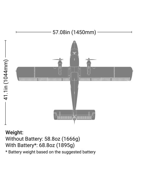 DHC-6 Twin Otter 1.4m BNF Basic with AS3X+ and SAFE Select