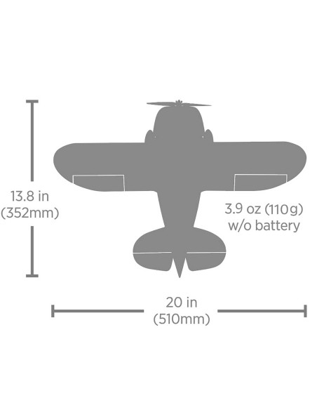UMX Gee Bee R-2 510mm BNF Basic with AS3X and SAFE Select